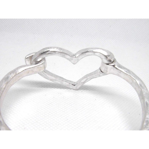 Heart Hammered Bangle Bracelet - Picture 5 of 9